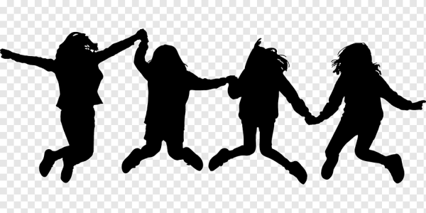 Силуэты подпрыгивающих детей