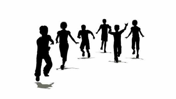 Силуэты школьников