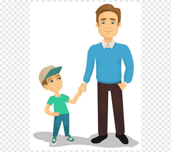 Cartoon мальчик с папой