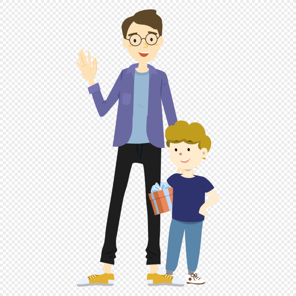 Папа и сын рисунок