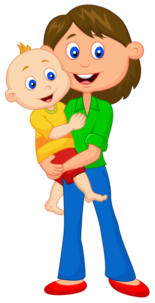 Дети с мамой с ребенком мультяшные