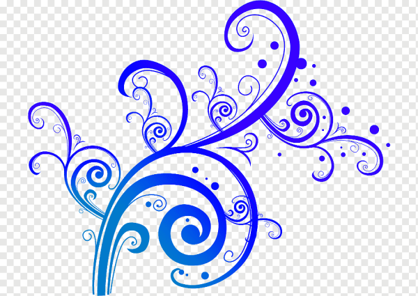 Голубой узор на белом фоне