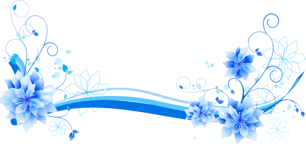 Синие цветы на прозрачном фоне