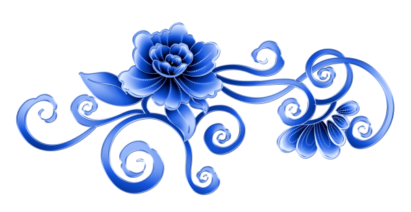 Голубой Вензель на прозрачном фоне