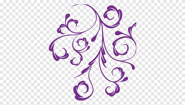 Фиолетовые узоры на прозрачном фоне