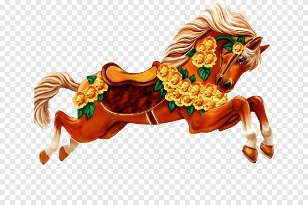 Сказочная лошадь на белом фоне