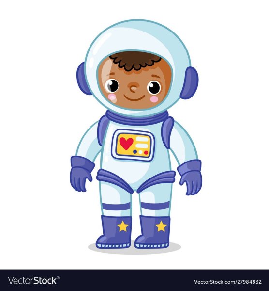 Космонавт детские космос на белом фоне