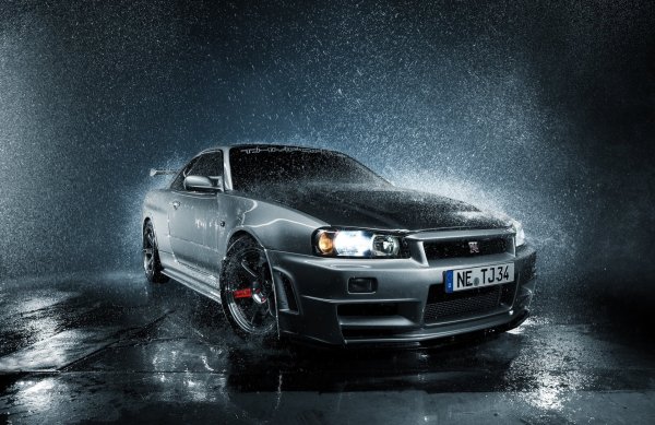 Nissan Skyline GTR r34 дождь