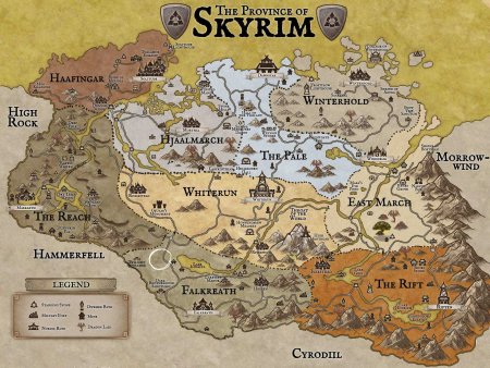 The Elder Scrolls Skyrim карта