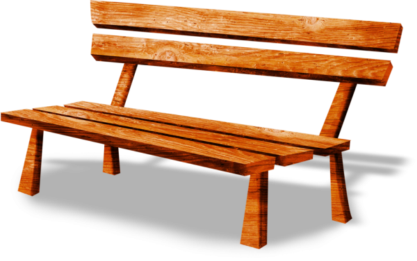 Скамейка на белом фоне