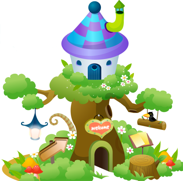 Сказочный дом на прозрачном фоне