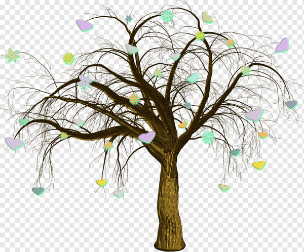 Дерево сказочное на прозрачном фоне