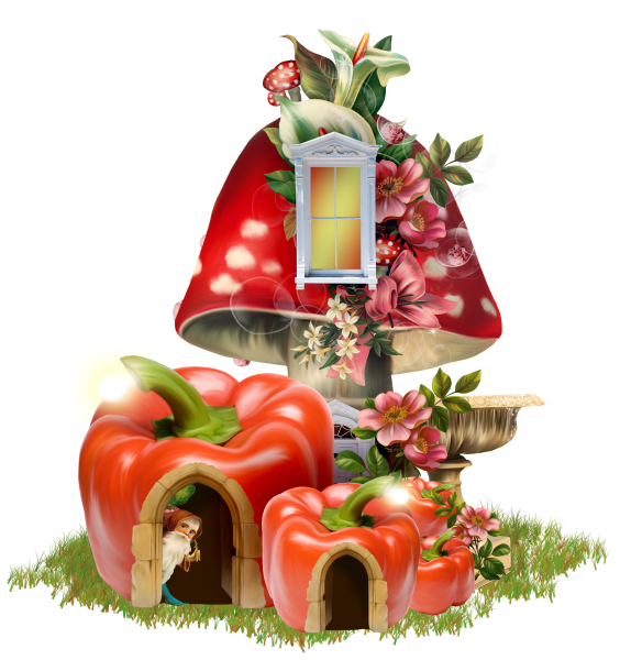 Сказочный домик на прозрачном фоне