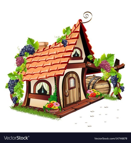 Сказочный домик с черепичной крышей