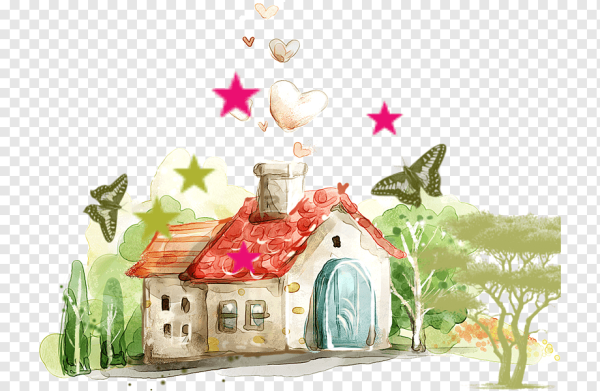 Сказочный домик на прозрачном фоне