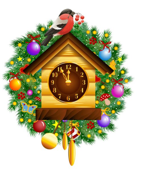 Новогодние часы с кукушкой