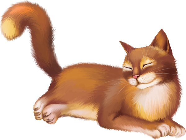 Рыжий кот мультяшный