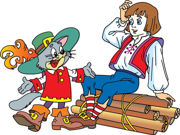 Сказочные герои на белом фоне