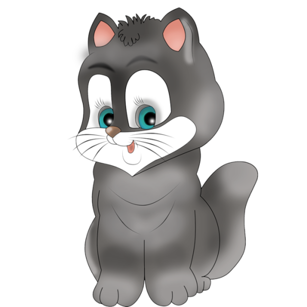 Мультяшный кот на прозрачном фоне