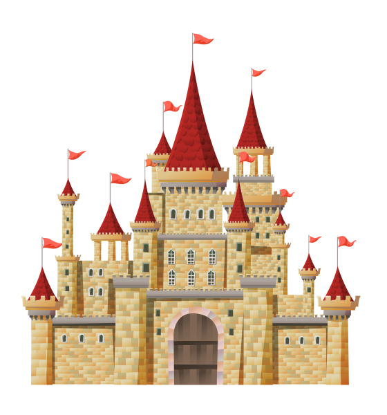 Сказочное царство на белом фоне