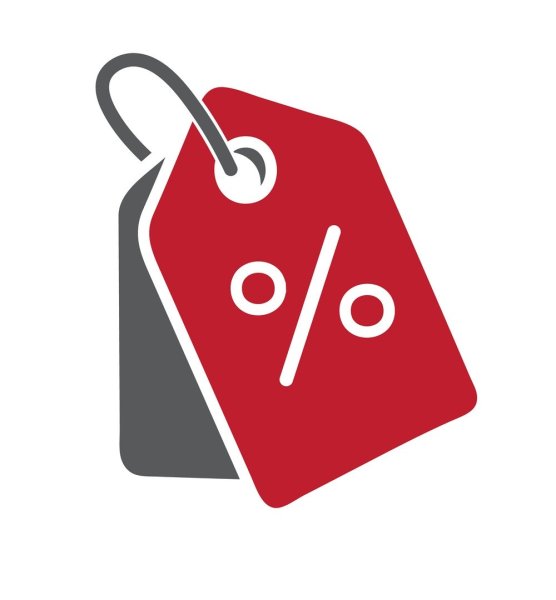 Значок скидки красный