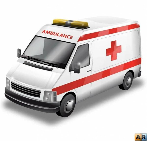 Машина скорой на прозрачном фоне
