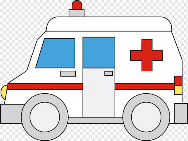Машина скорой помощи на белом фоне для детей