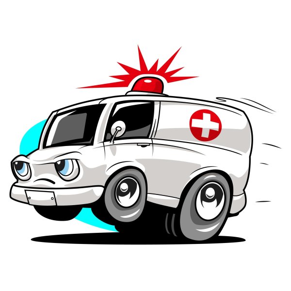 Скорая машина мультяшная