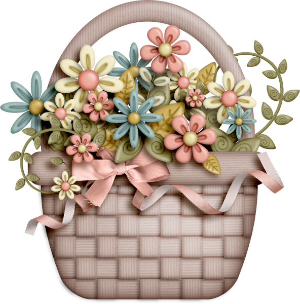 Нарисовать корзину с цветами