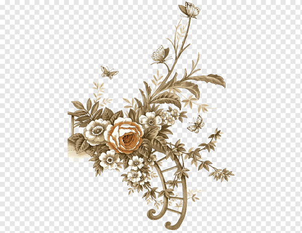 Винтажные цветы угловые