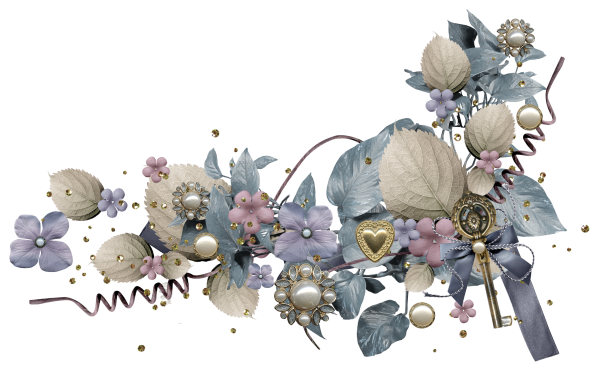 Цветочные элементы на прозрачном фоне