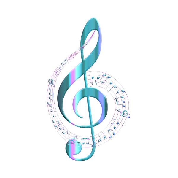 Скрипичный ключ голубой