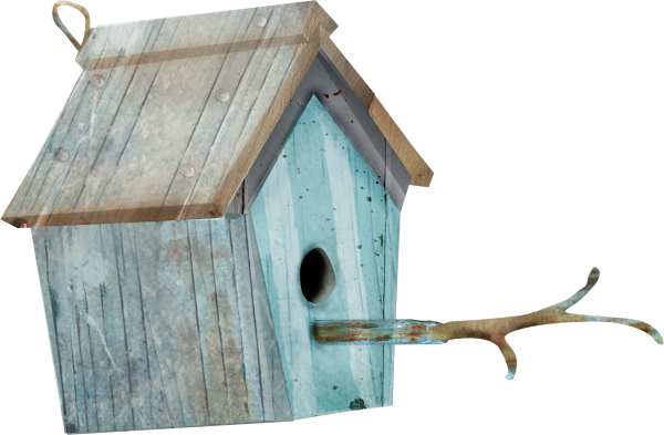 Домик для птиц на прозрачном фоне