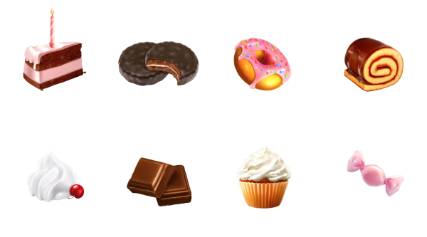 Сладкое на белом фоне