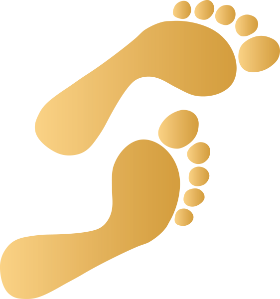 Отпечатки ног на прозрачном фоне