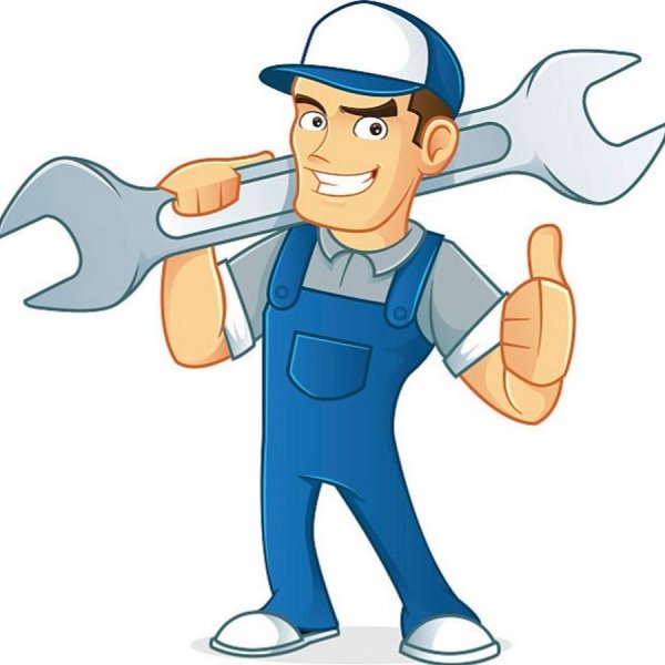 Механик на белом фоне