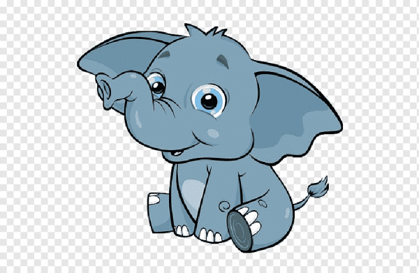 Слон мультяшный на белом фоне