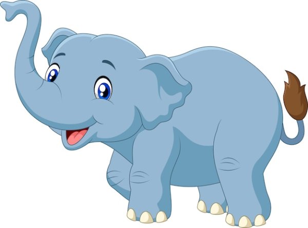 Слоник для детей на белом фоне