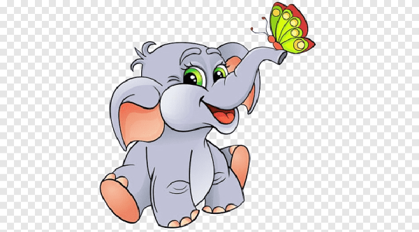 Веселый слон мультяшный