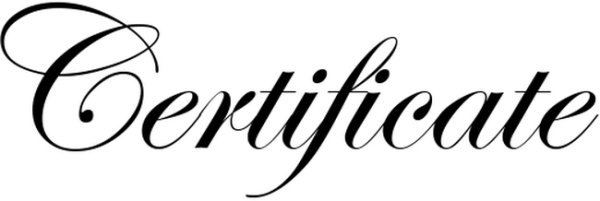 Certificate надпись