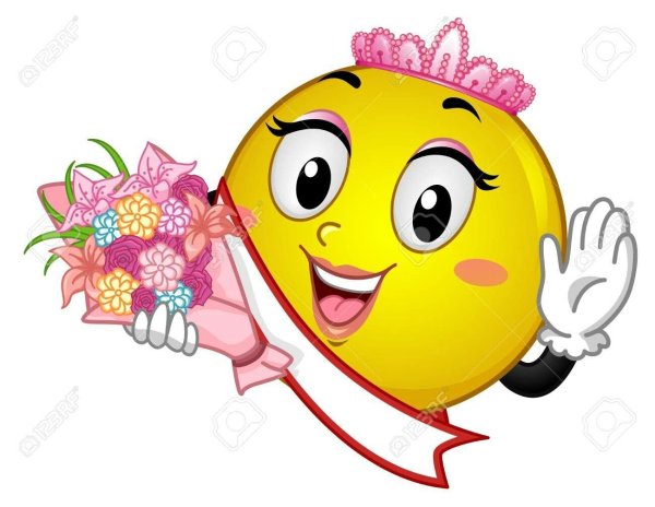 Смайлик девочка подмигивает