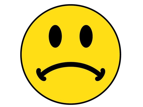 Грустный желтый смайлик