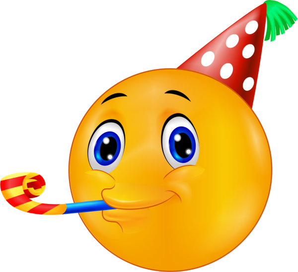 Праздничный смайлик с колпаком