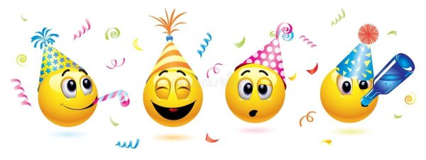 Смайлик праздник на прозрачном фоне