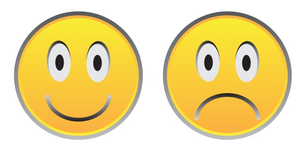 Смайлик радостный и грустный