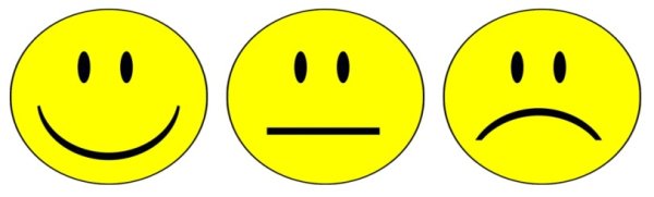 Грустный и веселый смайлик