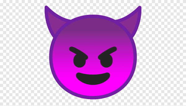 Фиолетовый смайлик с рожками