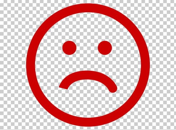 Красный недовольный смайлик