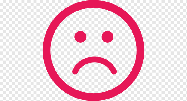Грустный смайлик розовый