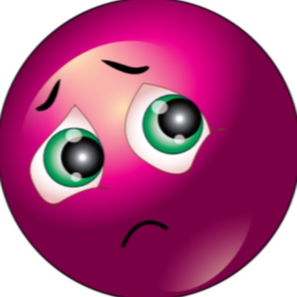 Смайлик с покрасневшими глазами